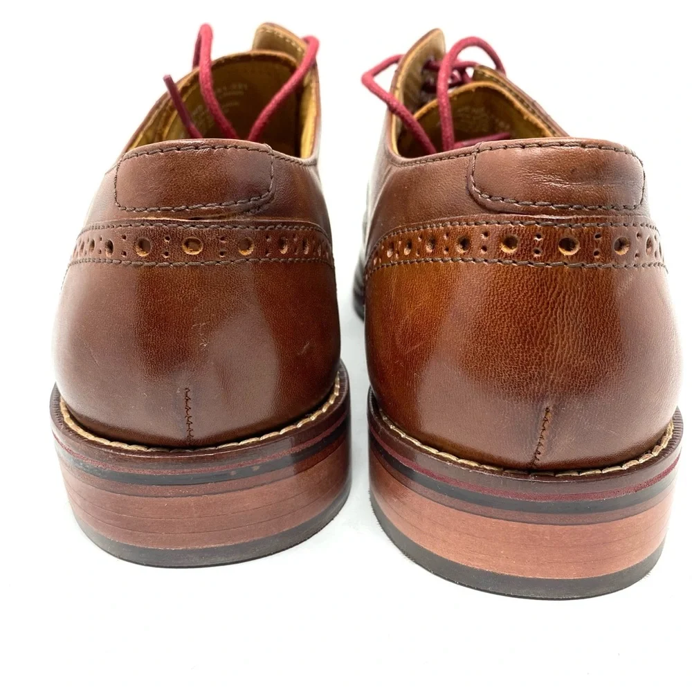 Florsheim Salerno Wingtip Oxford Dress Shoes Men’s 9 EEE Cognac Leather